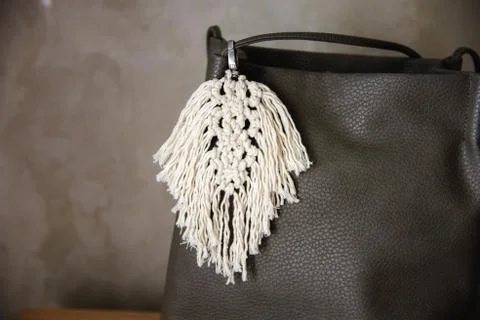 Handmade macrame keychains Foto stock