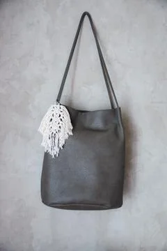 Handmade macrame keychains Stock Photos