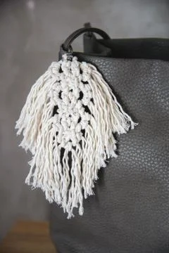 Handmade macrame keychains Foto stock