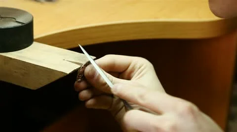 Handmade. making gold pendant. Stock Footage 19032716