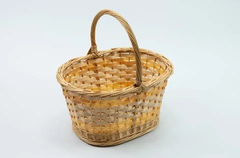 Handmade by the master, wicker basket Foto stock