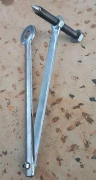 Handmade Metal Divider Tool for Precise Marking in Workshop and DIY Projects Stock Photos