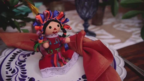 Handmade mexican rag doll Stock Footage 191287951