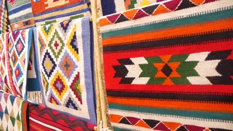 Handmade Middle Eastern Rugs With Traditional Berber Patterns Stock Footage 234458570