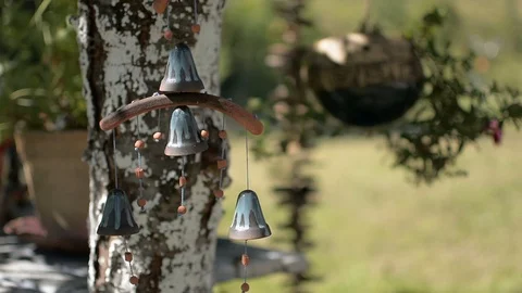 Handmade Mobile Swinging wind Stock Footage 123802544