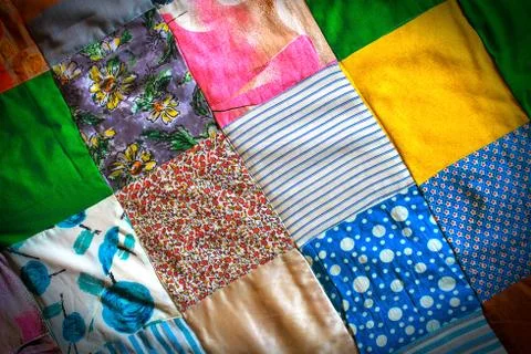 Handmade multicolor knitting wool texture background Stock Photos