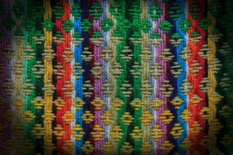 Handmade multicolor knitting wool texture background Stock Photos