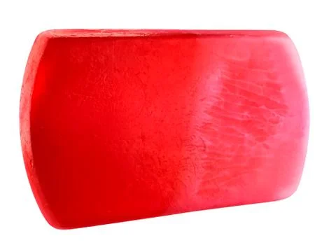 Handmade natural red solid soap, isolated on white background, clipping path  Stock Photos