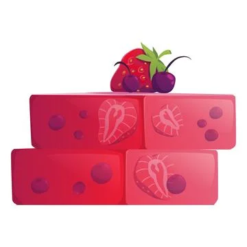 Handmade natural soap two bricks with strawberry and cherry flat vector, soap Stock Illustration