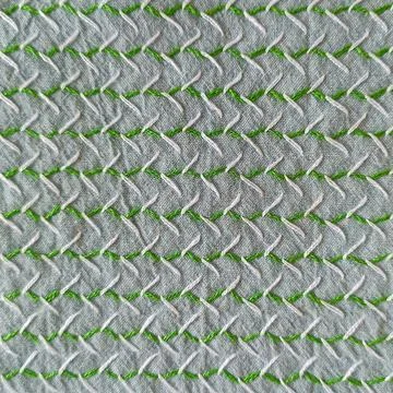 Handmade Needlework Pattern on Fabric Stock Photos
