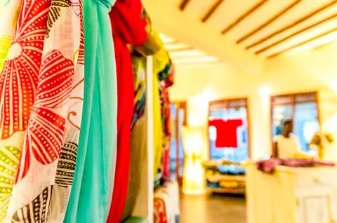 Handmade objects of an African boutique Stock Photos