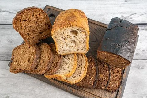 Handmade organic grain bread 스톡 사진