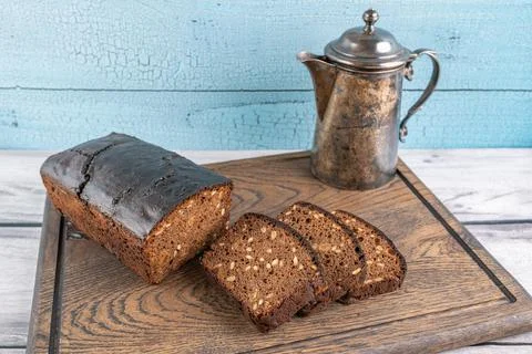 Handmade organic grain bread Foto stock