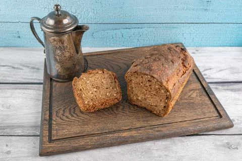 Handmade organic grain bread 스톡 사진