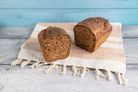 Handmade organic grain bread Stock Photos