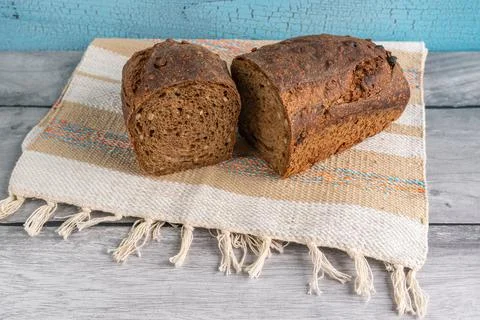 Handmade organic grain bread Stock Photos