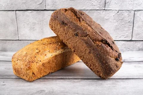 Handmade organic grain bread Stock Photos