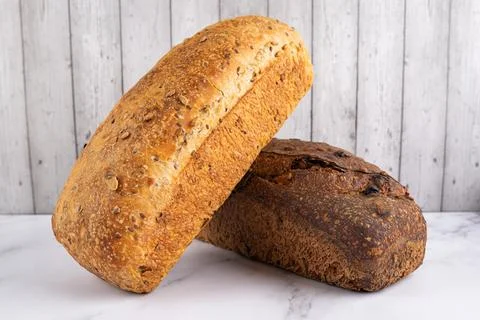 Handmade organic grain bread Stock Photos