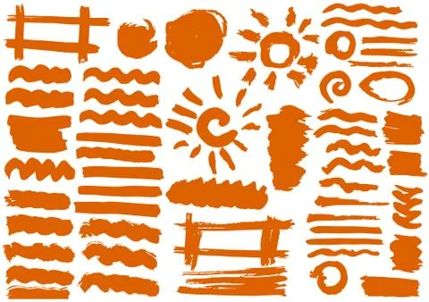 Handmade. Original textures, hand draw. Brushes, frames Illustrazione stock