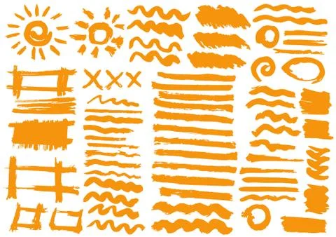 Handmade. Original textures, hand draw. Brushes, frames Illustrazione stock