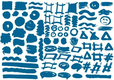 Handmade. Original textures, hand draw. Brushes, frames Illustrazione stock