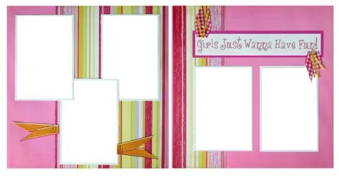 Handmade paper scrapbook pages to insert your images into Stock Photos