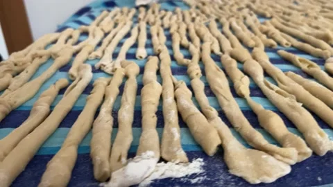 Handmade Pasta in the making process Stock Footage 130495948