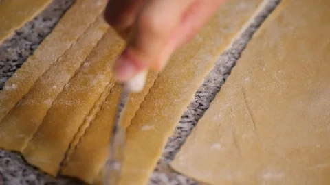 Handmade Pasta Process - slow motion Stock Footage 98176232