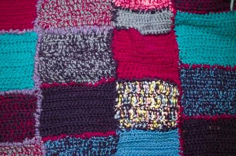 Handmade patchwork blanket Stock Photos