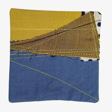 Handmade patchwork fabric sample abstract textile composition 库存照片