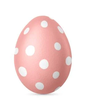 Handmade pink Easter egg isolated on a white. Stock Photos