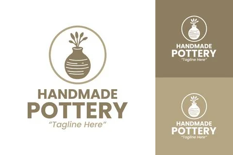 Handmade Pottery Logo Stock Illustration