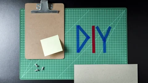 Handmade products cutting base with diy writing. Stock Footage 234428810