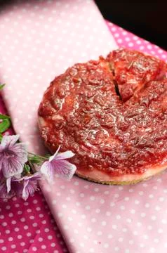 Handmade pulm cake Stock Photos