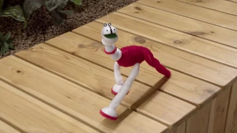 Handmade puppet doll dragon on the strings close up Stock Footage 238863774