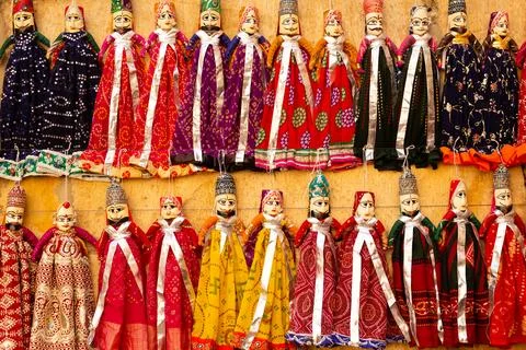 Handmade puppet dolls Foto stock