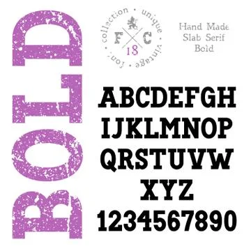 Handmade retro font Stock Illustration