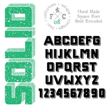 Handmade retro font Stock Illustration