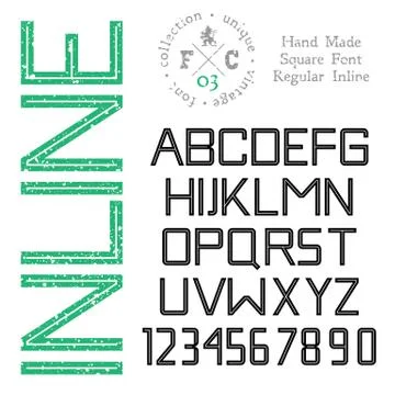 Handmade retro font Stock Illustration