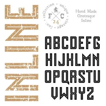Handmade retro font Stock Illustration