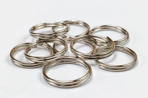 Handmade rings on a white background Stock Photos