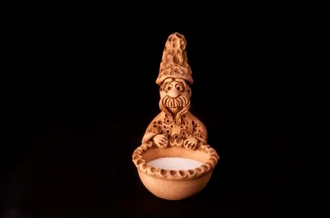 Handmade salt pot Stock Photos