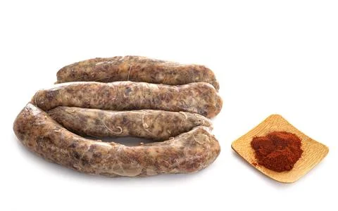 Handmade sausages in studio Stock Photos