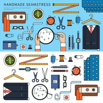Handmade seamstress set Stock Illustration