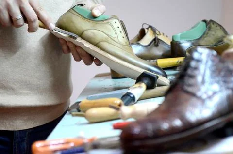 Handmade shoes Stock Photos