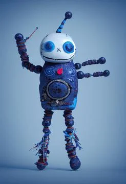 Handmade skull type gothic rag doll. Halloween Night Mystery. Digital Paintin Stock Illustration