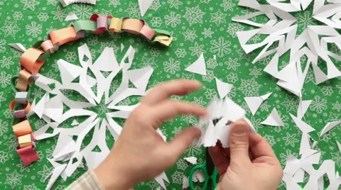 Handmade snowflakes Stock Footage 906720