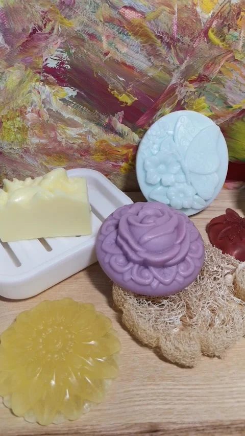 Handmade soap background Vídeo Stock 227114059