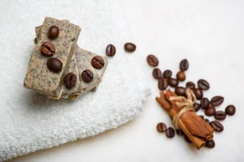 Handmade soap bars Stock Photos