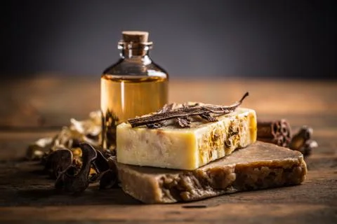 Handmade soap bars Stock Photos
